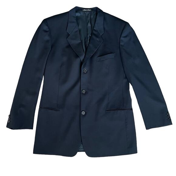 Giorgio Armani Le Collezione Men’s Wool Navy Blue Blazer Suit Jacket Size 42 L - Picture 11 of 11